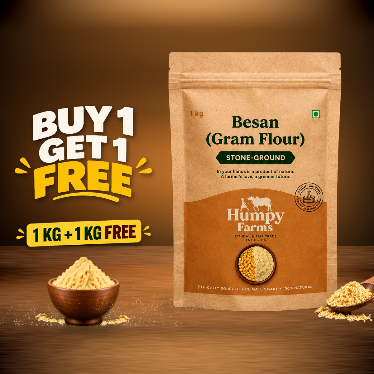 Organic Besan - Buy 1 Get 1 Free