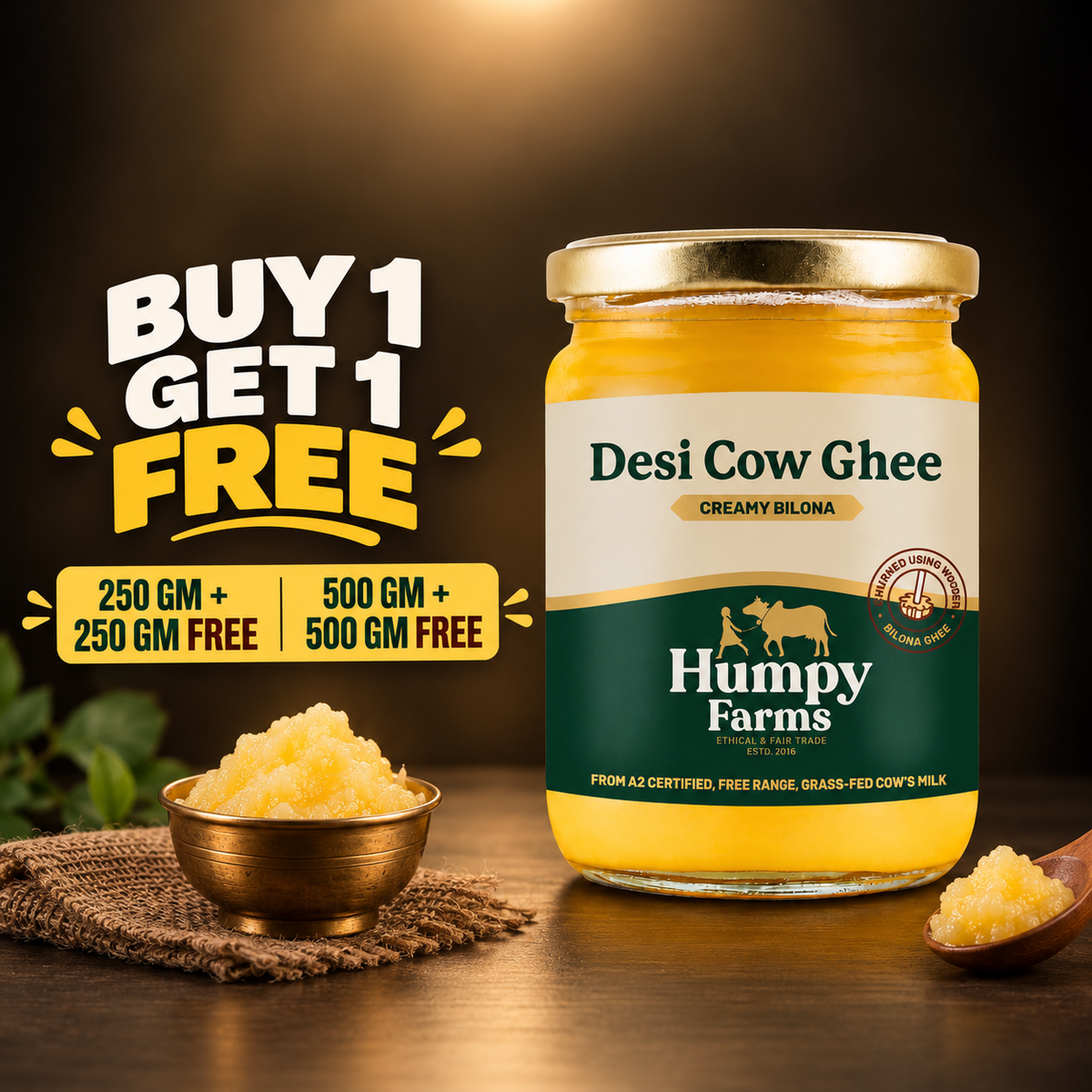 Creamy Bilona Ghee - Buy 1 Get 1 Free