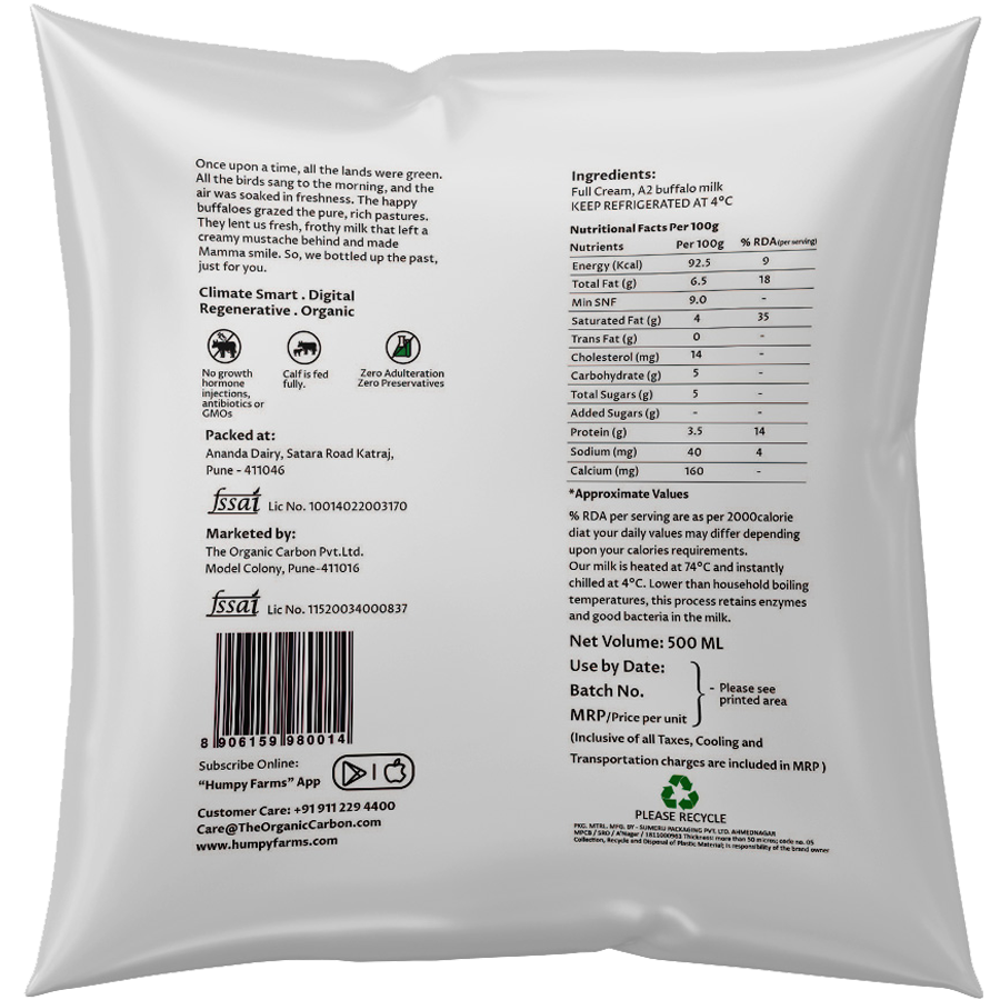 A2 - Desi Buffalo Milk (Pouch) – Humpy Farms
