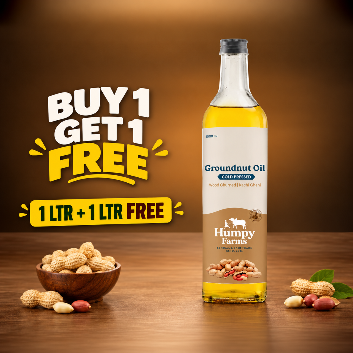 Groundnut Oil - Buy 1 Get 1 Free