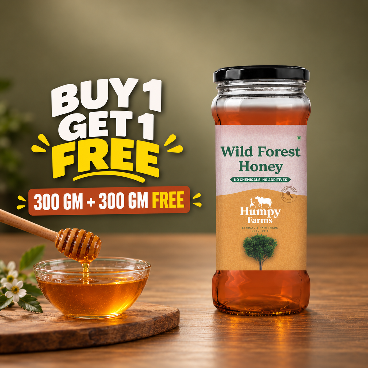Wild Forest Natural Honey - Buy 1 Get 1 Free